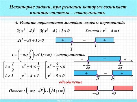 Арифметический метод решения совокупности неравенств