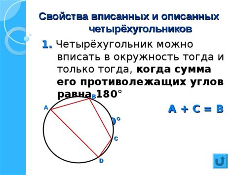 Важная особенность вписанных четырехугольников