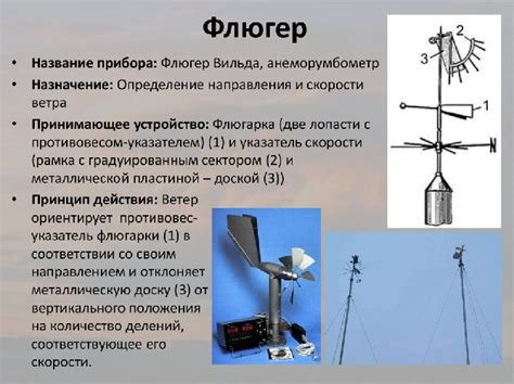 Виды единиц измерения, которые можно получить с помощью флюгера