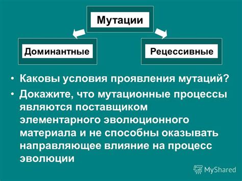 Влияние мутаций на эволюционные процессы