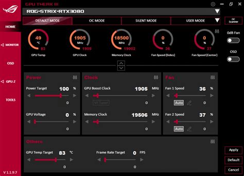 Возможности OSD в GPU Tweak 3