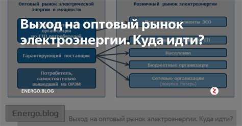 Выход на рынок электроэнергии