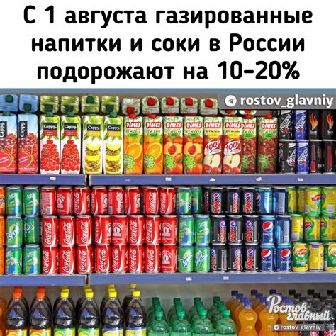 Газированные напитки и соки с добавленным сахаром