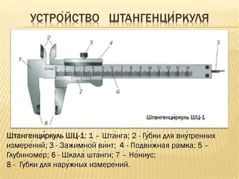 Измерение перемещения с помощью линейки и штангенциркуля