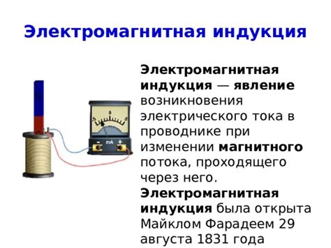 Индукция электрического тока в круговом проводнике