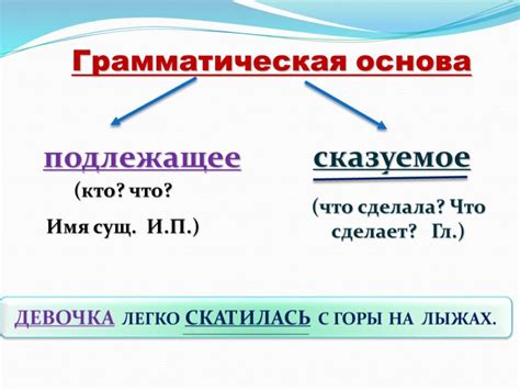 Какая грамматическая основа в разных типах предложений?