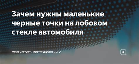 Какие факторы способствуют образованию черных точек на лобовом стекле?