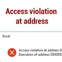 Какое влияние ошибка Access violation at address оказывает на работу программы?