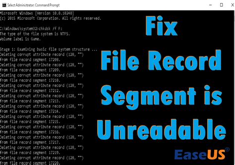 Как исправить "File record segment is unreadable"