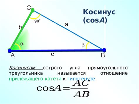 Математическое определение косинуса