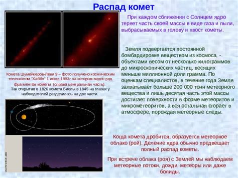 Метеорные россыпи: пыльные следы комет