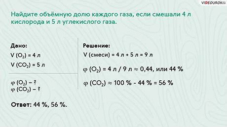 Молярная доля газа и его массовая доля