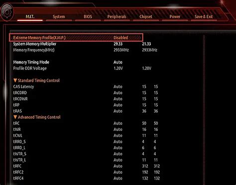 Ограничения множителя памяти в BIOS Gigabyte