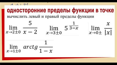 Односторонние пределы функции