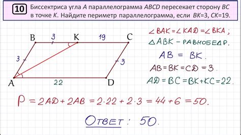 Описание параллелограмма ABCD