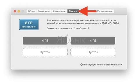 Определение количества оперативной памяти на Mac