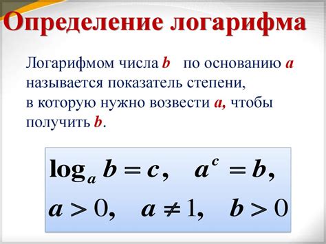 Определение логарифма и его применение