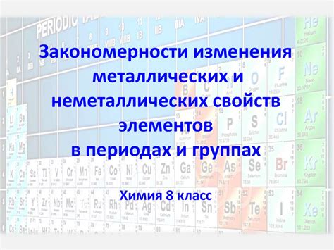 Определение неметаллических и металлических свойств