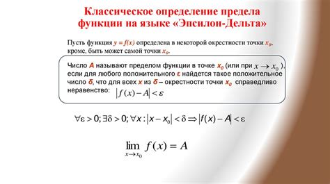 Определение предела функции в точке