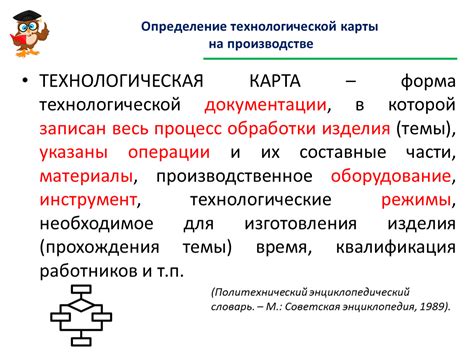 Определение технологической карты