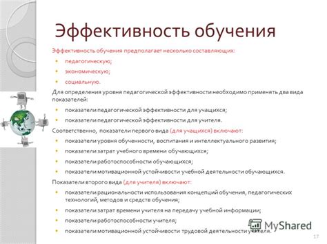 Определение эффективности обучения