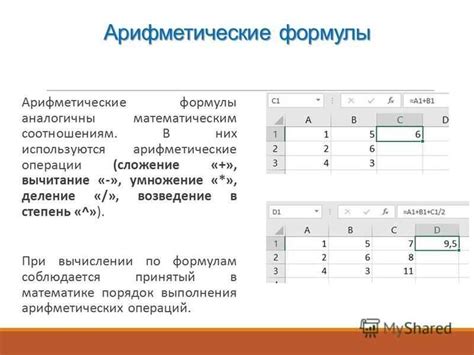 Основные принципы составления простой формулы