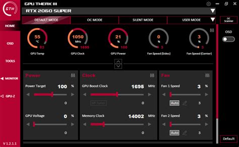 Преимущества использования OSD в GPU Tweak 3