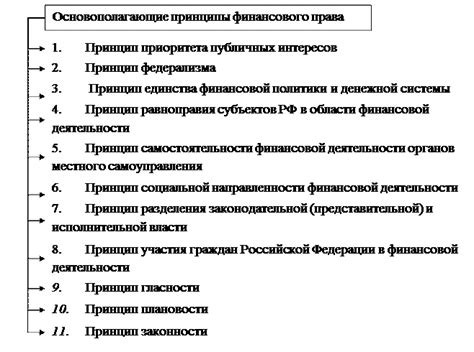 Приложение принципа приоритета публичных интересов в финансах