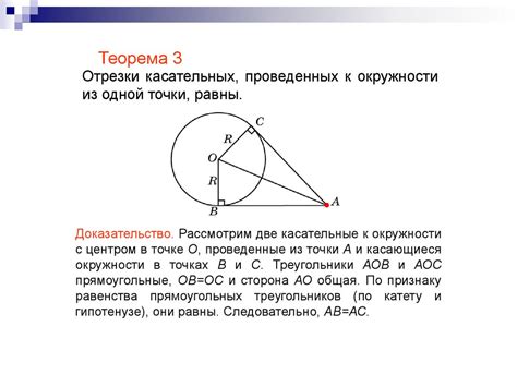 Применение касательной к окружности в геометрии