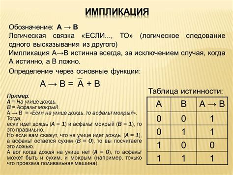 Применение определения истинности формул в логике