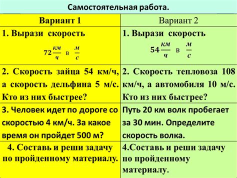 Примеры задач по определению скорости: решение и обсуждение