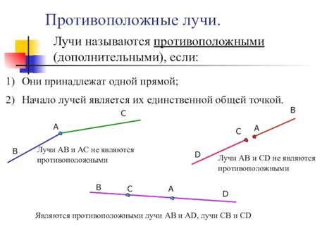 Противоположные лучи: понятие и основные свойства