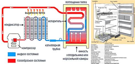 Процесс работы прямого холодильника