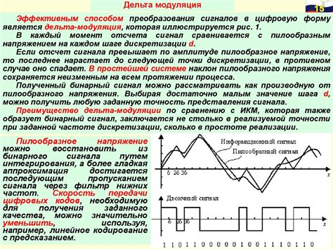 Работа сигналов датчика