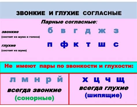 Различия между звонкими и глухими звуками