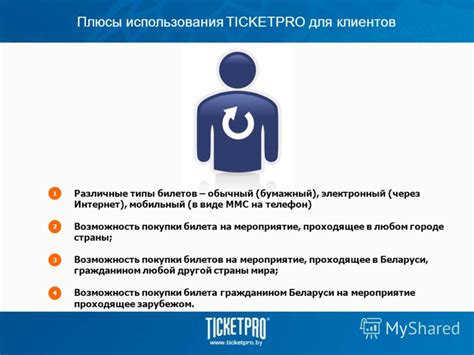 Различные типы билетов