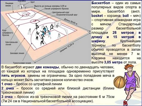 Размеры площадки и правила игры