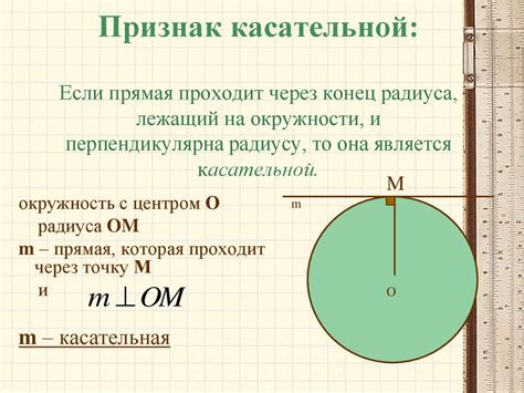 Расположение касательной и радиуса