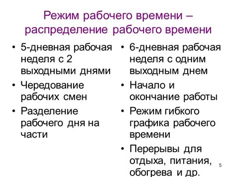 Распределение рабочего времени