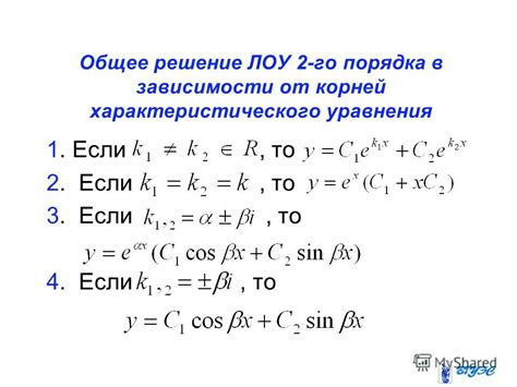 Роль корней характеристического уравнения в решении дифференциального уравнения