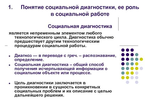 Роль социальной диагностики в социальной работе