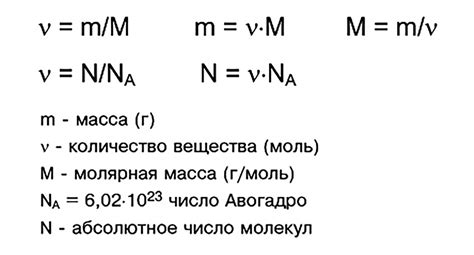 Связь моли с количеством вещества