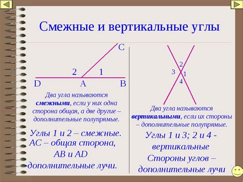 Смежные углы: определение и свойства