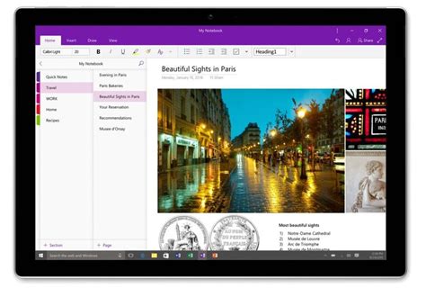 Создание и организация записей в OneNote