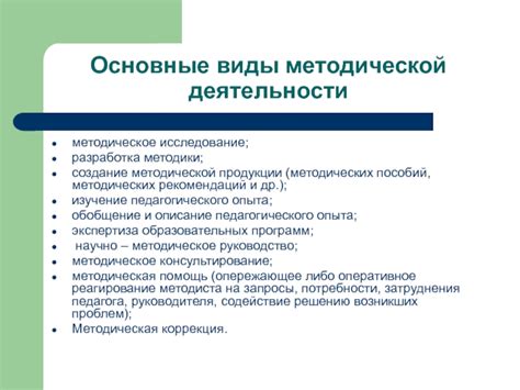 Создание и разработка методических материалов