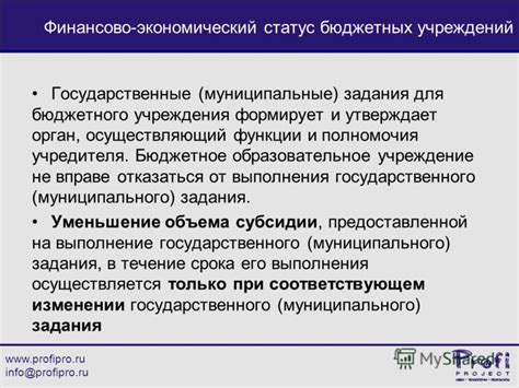 Статус и функции бюджетного учреждения