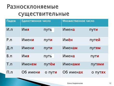 Существительные: классификация и примеры