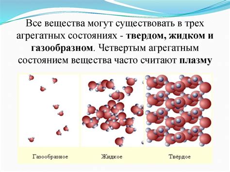 Три основных агрегатных состояния вещества