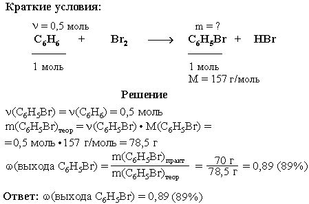 Условия проведения реакции и выход продукта реакции