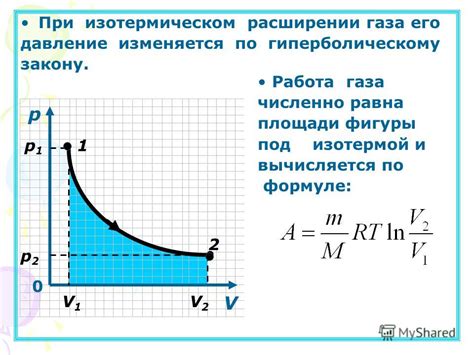 Что влияет на работу газа в изотермическом процессе?